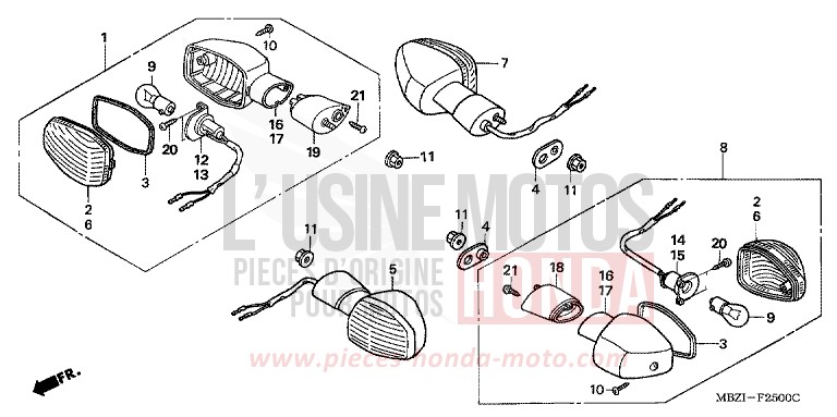 BLINKER von Hornet S FORCE SILVER METALLIC (NH411) von 2002